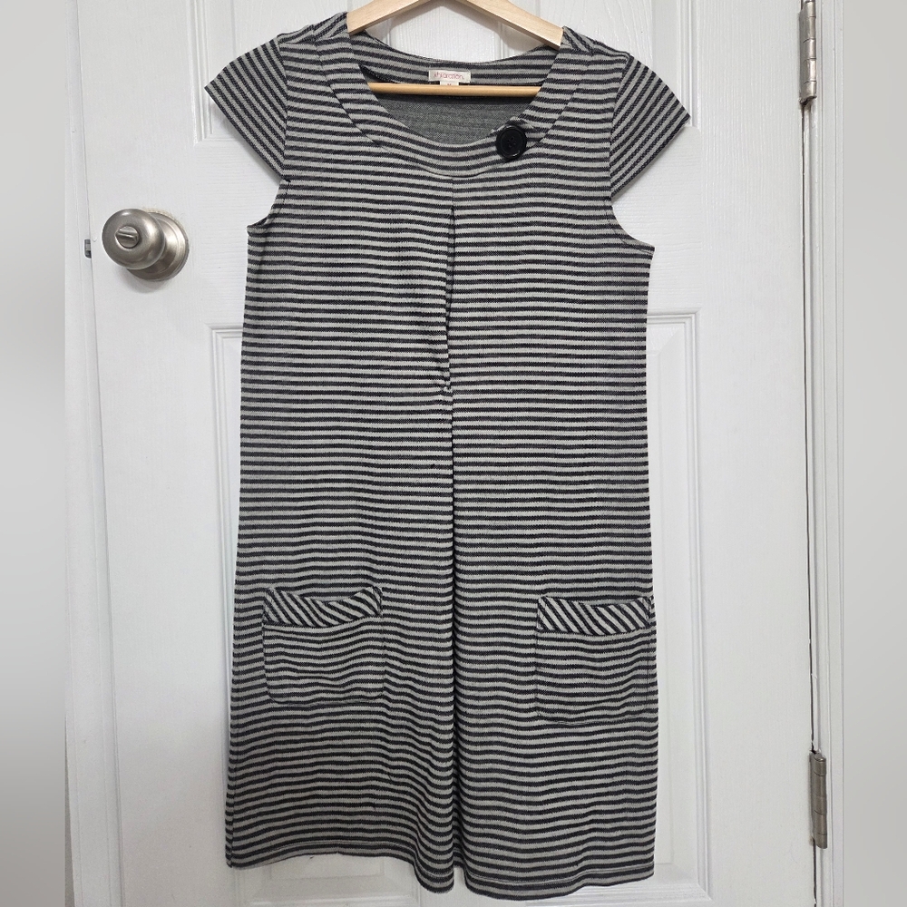 Xhilaration Monochrome Striped Knit Mini Dress